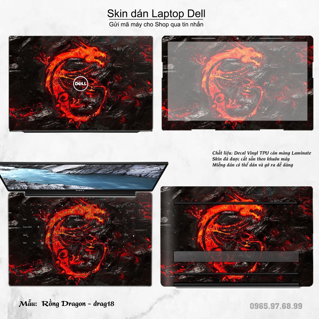 Skin dán Laptop Dell in hình rồng (inbox mã máy cho Shop)