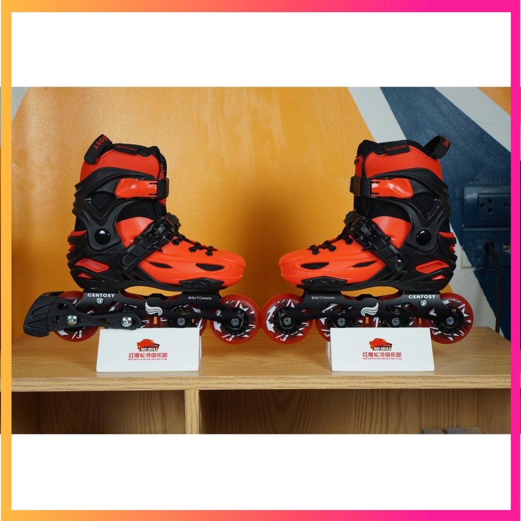 Giày Patin Centosy Kid Pro 2 Đỏ Đen Tặng kèm bảo hộ tay chân+túi chuyên dụng+Mũ patin cao cấp+Khóa học trải nghiệm