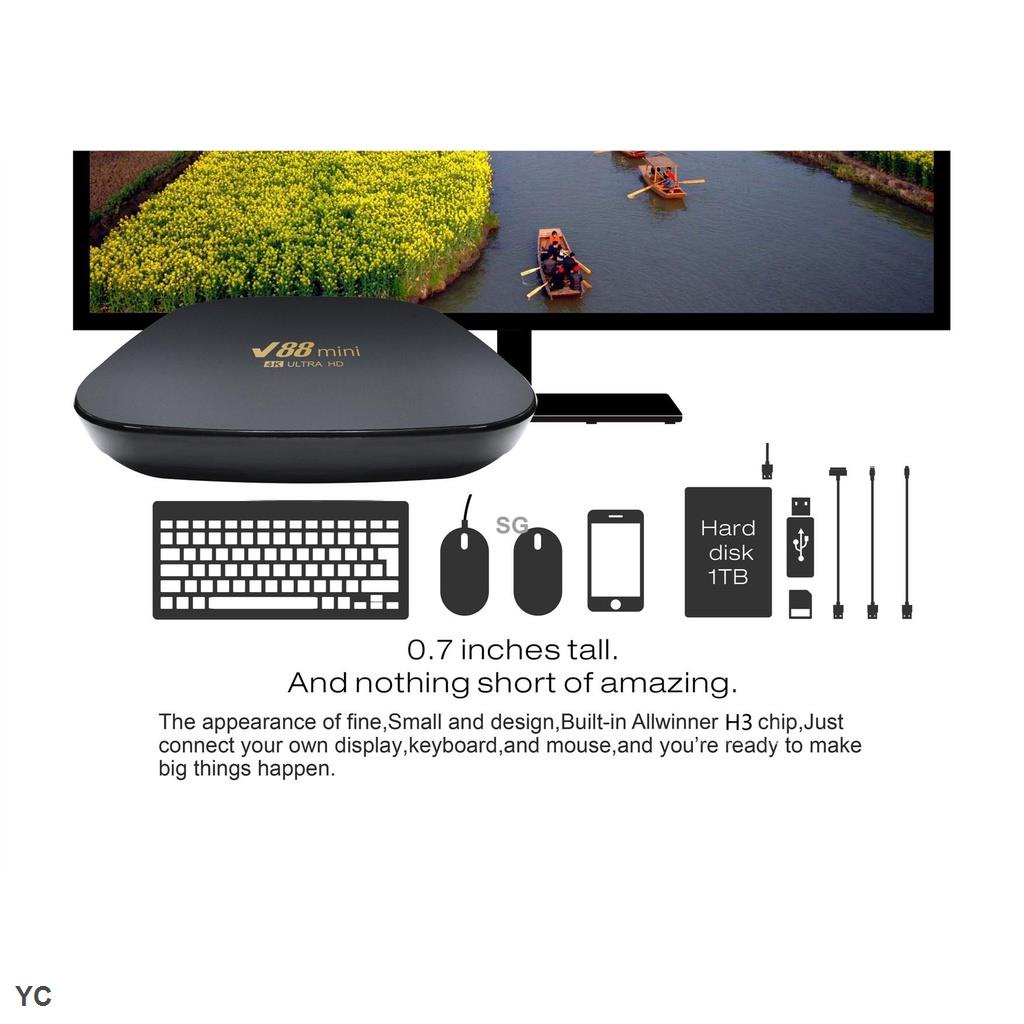 Đầu TV Box V88 mini Thông Minh 2022 32 + 512GB Android 12.0 8K ChấT LượNg Cao KèM Phụ KiệN