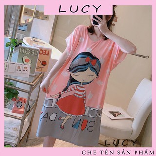 Váy ngủ cotton cute lucy, hình ảnh dễ thương, dáng rộng mặc rất thoải mái | BigBuy360 - bigbuy360.vn