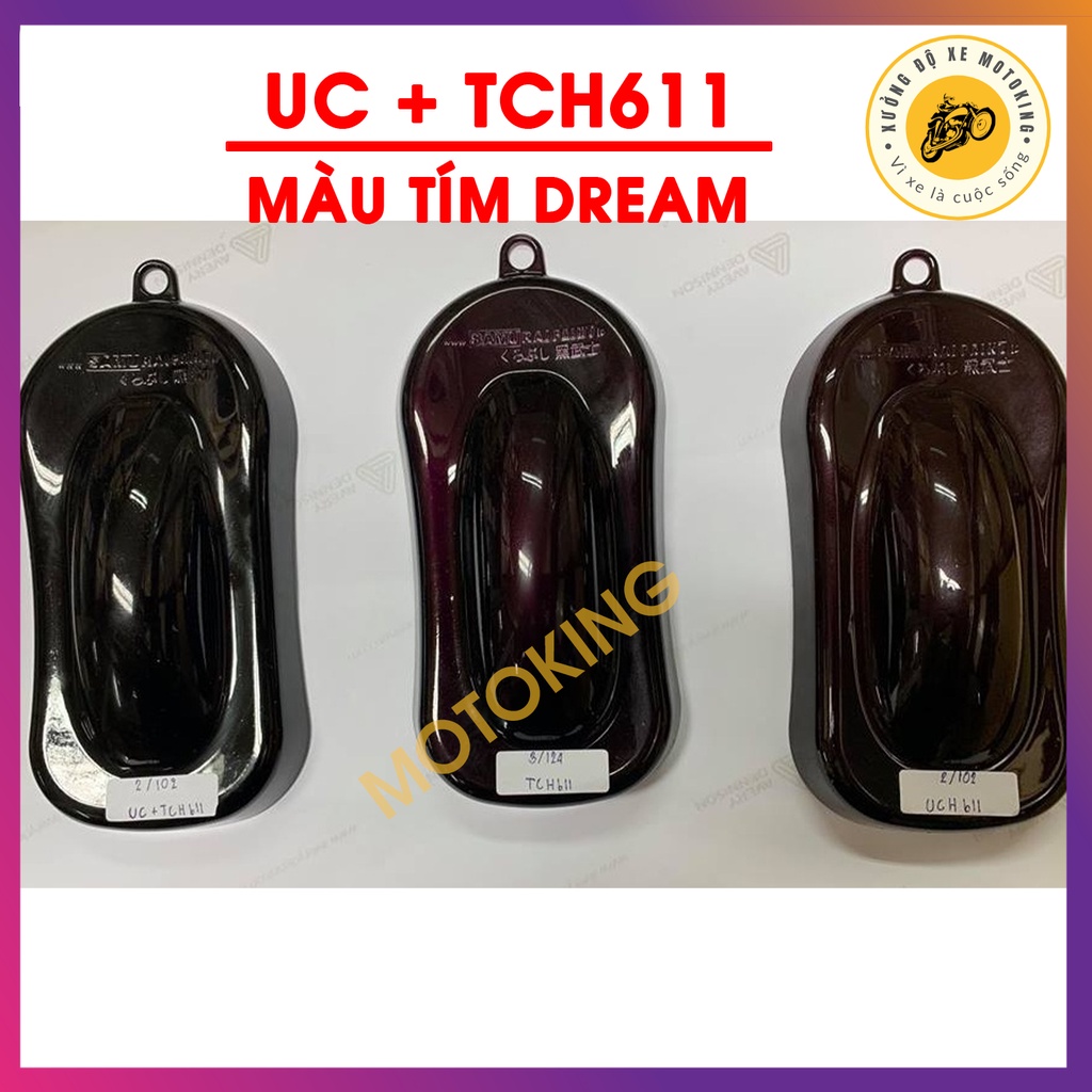 Combo sơn samurai màu tím dream UC + TCH611 loại 2K chuẩn quy trình độ bền 5 năm gồm 4 lon 2K04 + UCH611 + TCH611 + 2K01