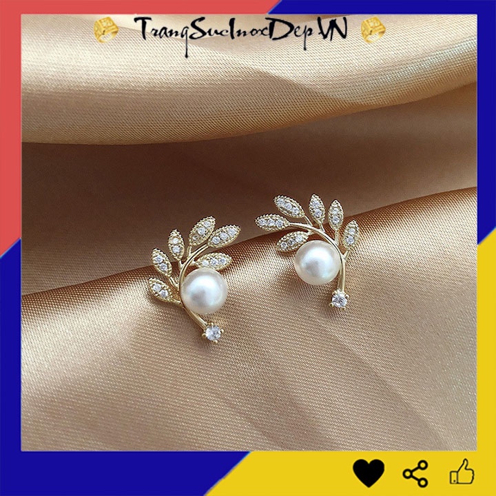Bông tai nữ hình chiếc lá phong cách Hàn Quốc xinh đẹp, trẻ trung và quyến rũ (1 đôi)
