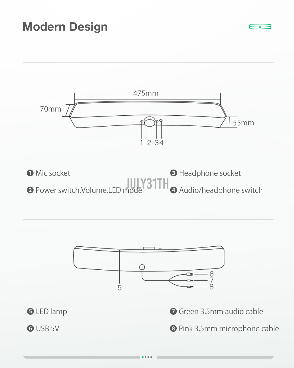 Loa Bass Litzwolf 2.0 Xoay 360 Độ Cho Máy Tính