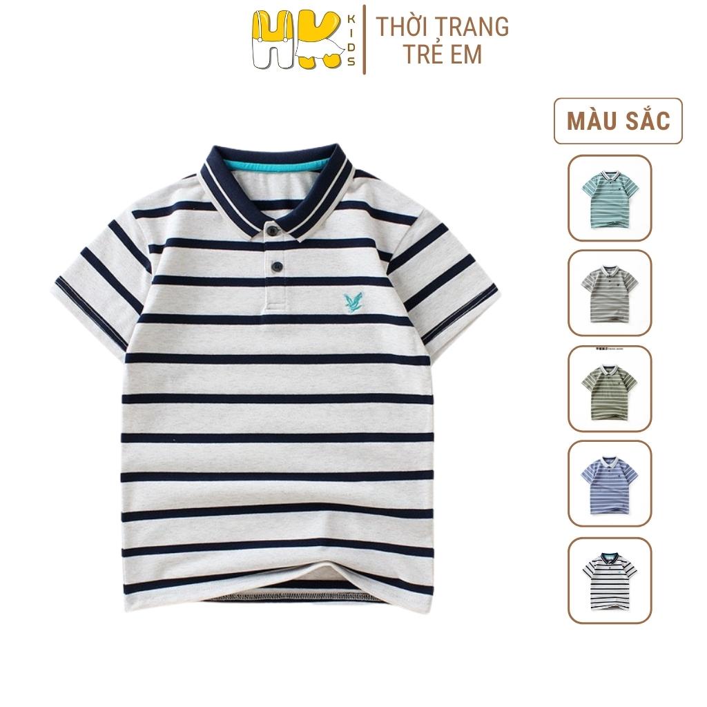Áo thun polo HK KIDS tay ngắn kẻ ngang thời trang mùa hè dành cho bé trai thumbnail