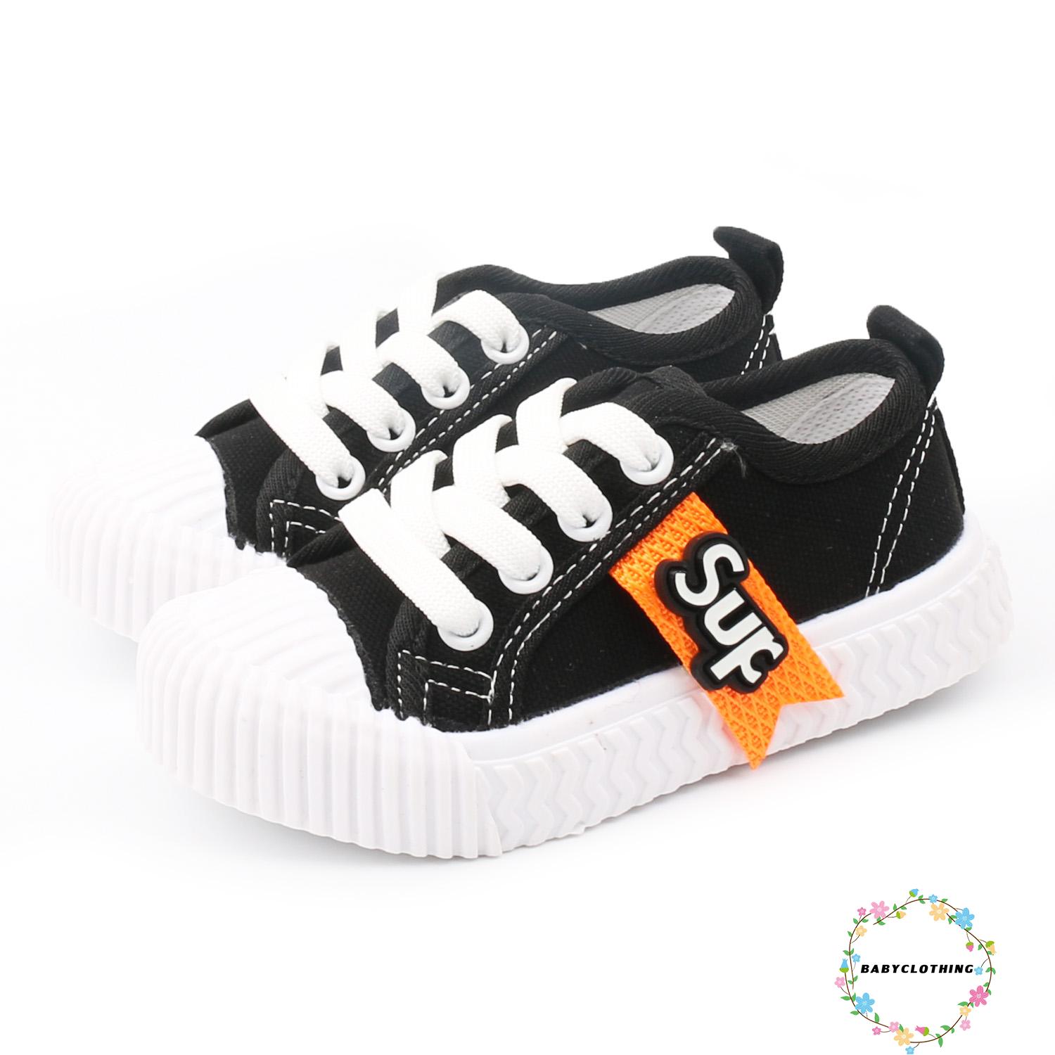 BBCQ-Kids Canvas Shoes Non-slip Sneakers Comfortable Casual Shoes for Toddler School Running
