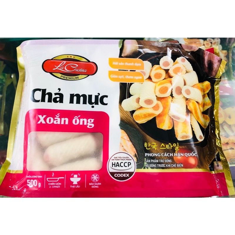 CHẢ MỰC XOẮN ỐNG LC 500G