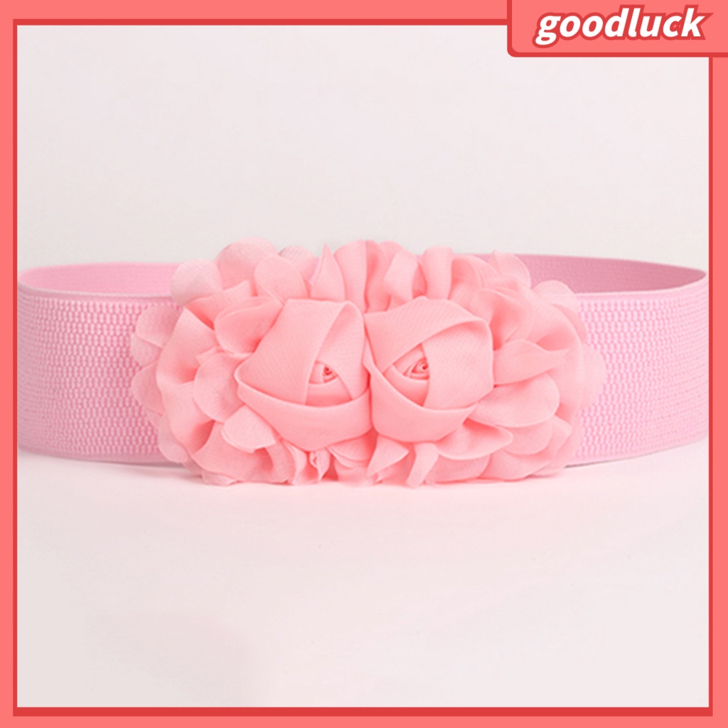 Thắt lưng hoa co giãn màu trơn thời trang dành cho nữ