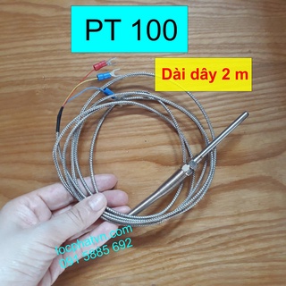 Cảm biến nhiệt độ PT100 – Dài dây 2m, sensor nhiệt độ pt100 3 dây PT100-2M