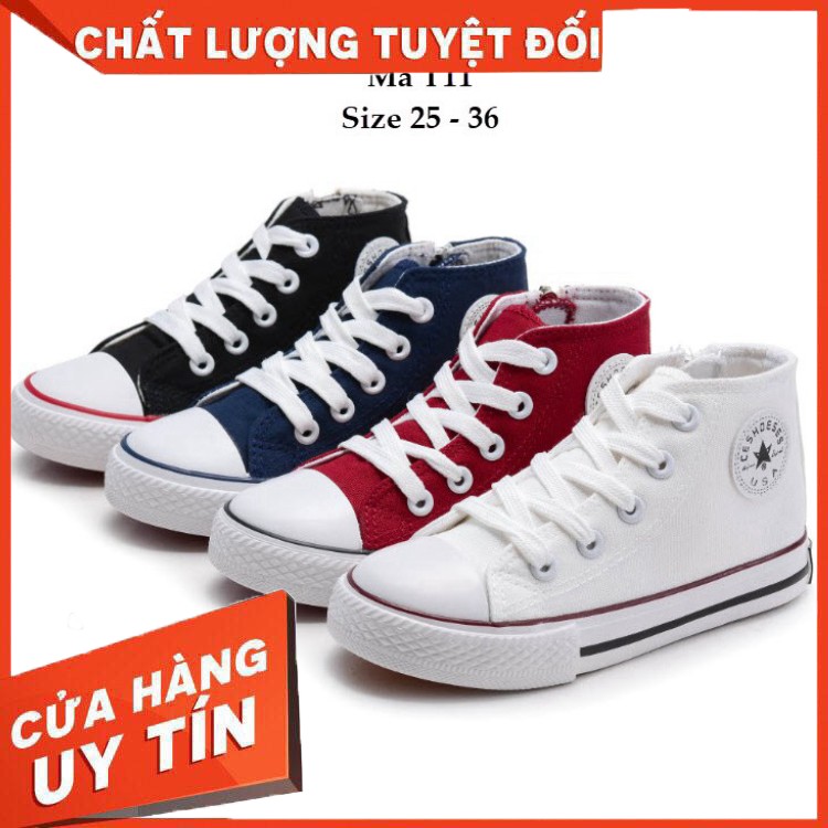 HÀNG NHẬP KHẨU -  Giày thể thao dáng Converse cho bé trai bé gái trẻ em học sinh T11 - Hàng Nhập Khẩu