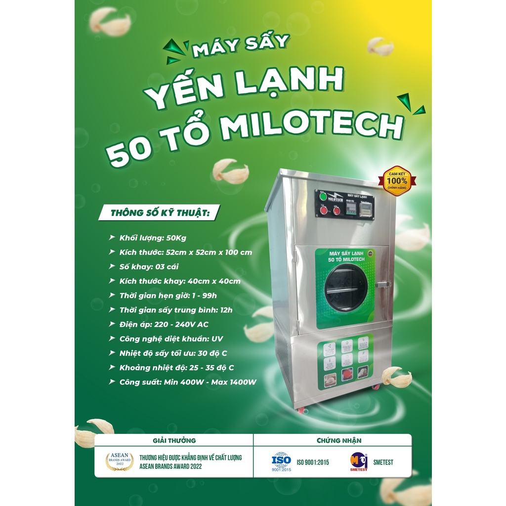 [CÔNG NGHỆ MỚI] MÁY SẤY LẠNH YẾN GIA ĐÌNH 50 TỔ/ 100 TỔ/ 200 TỔ ĐẠT CHUẨN ISO