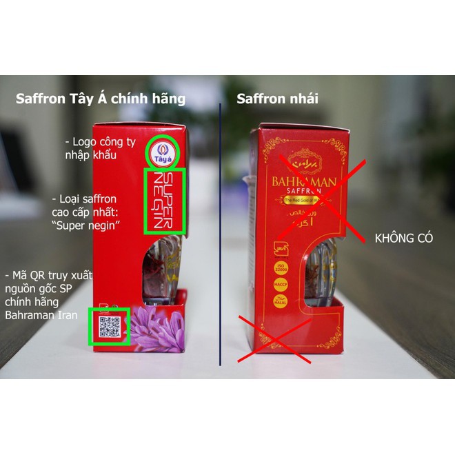 SAFFRON BAHRAMAN - Nhụy Hoa Nghệ Tây Saffron Tây Á + tặng bình thủy tinh cao cấp