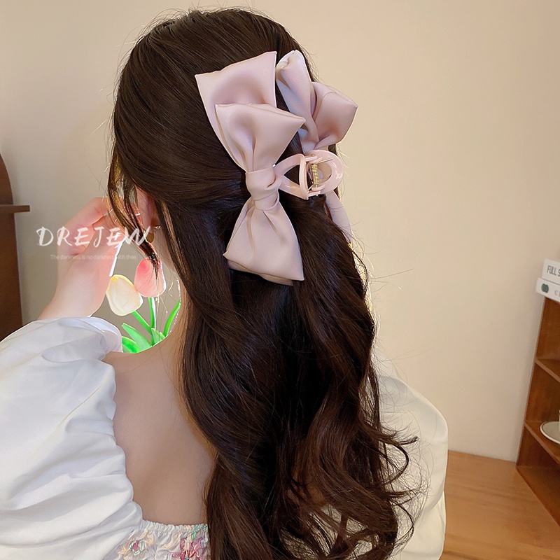 DREJEW Kẹp tóc nơ hai lớp siêu ngọt ngào thời trang mùa hè