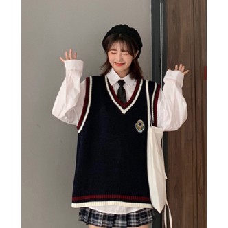 Áo gile nữ vải len ulzzang học sinh sinh viên, ao thu đông nữ 2020 | BigBuy360 - bigbuy360.vn