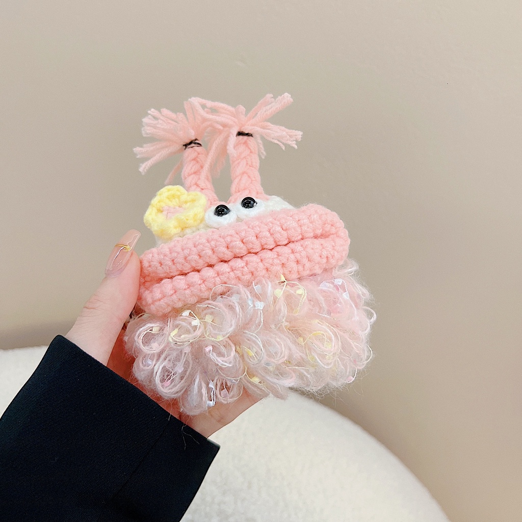 Vỏ Bảo Vệ Hộp Sạc Tai Nghe Bluetooth Không Dây AirPods 1 2 pro 3 2021 gen3 Bằng Lông Nhung Mềm Họa Tiết Hoạt Hình Màu Hồng / Xanh Lá