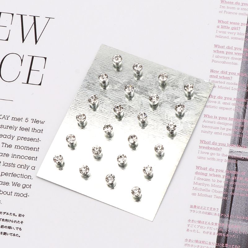 Set 12 đôi khuyên tai nam châm đính đá thời trang sành điệu