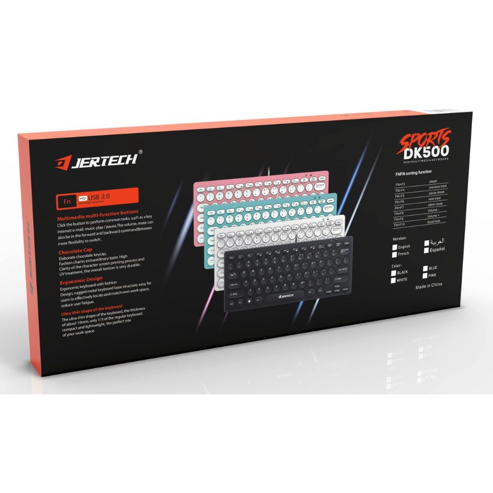 [TẶNG LÓT CHUỘT] Bàn Phím Có Dây Jertech DK500