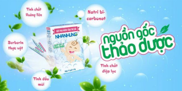 Bột pha nước tắm trẻ em Nhân Hưng- hỗ trợ giảm hăm da, rôm sảy, mụn nhọt ,mẩn ngứa