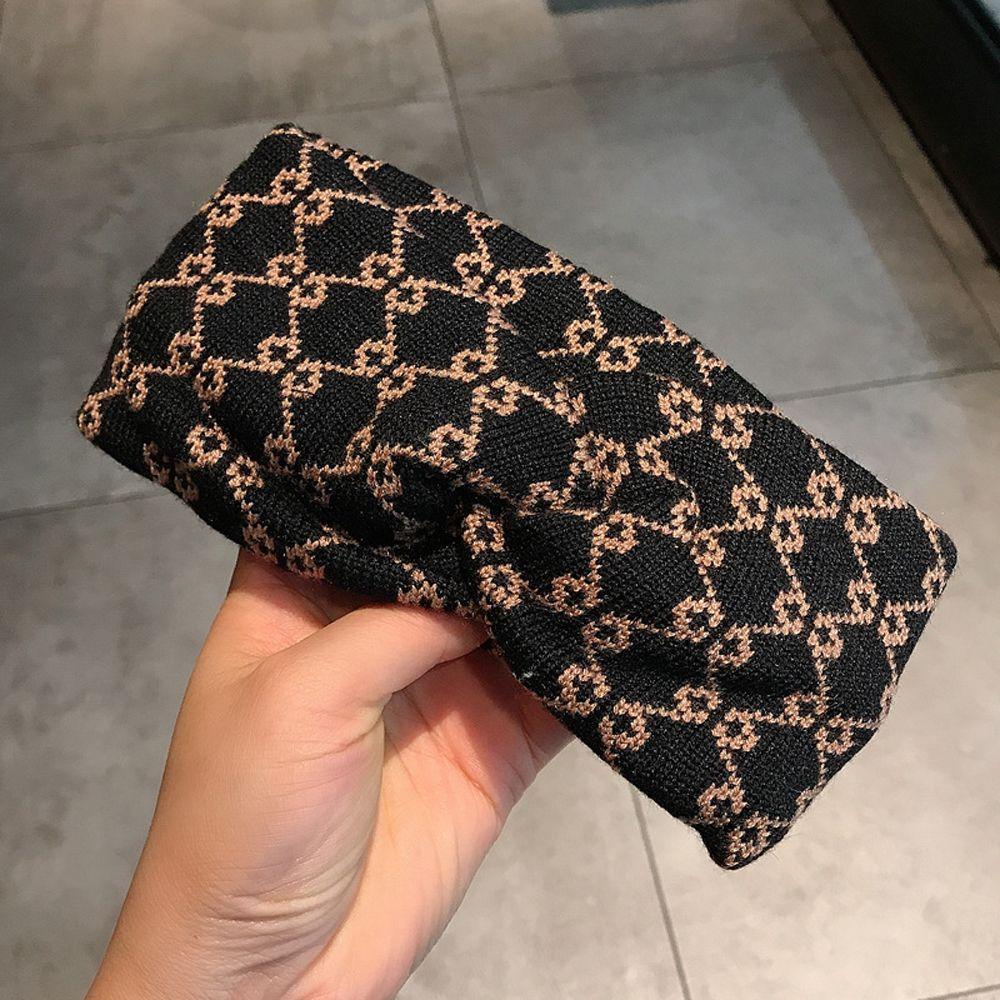 Băng Đô Turban Bản Rộng Co Giãn Mềm Mại Họa Tiết Kẻ Ô Cổ Điển Thanh Lịch Dành Cho Bạn Nữ