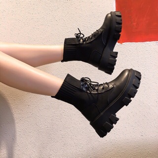 (Order) Giày cao cổ Ulzzang đế khủng Cá tính siêu hot Giày cao cổ nữ cá tính