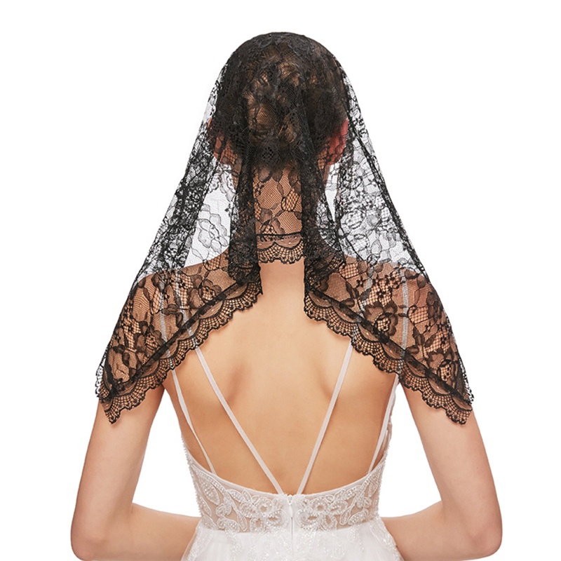 Mạng Che Mặt Thiết Kế Ren Hoa Dành Cho Nhà Thờ HAN Church Mantilla Latin Mass Veils