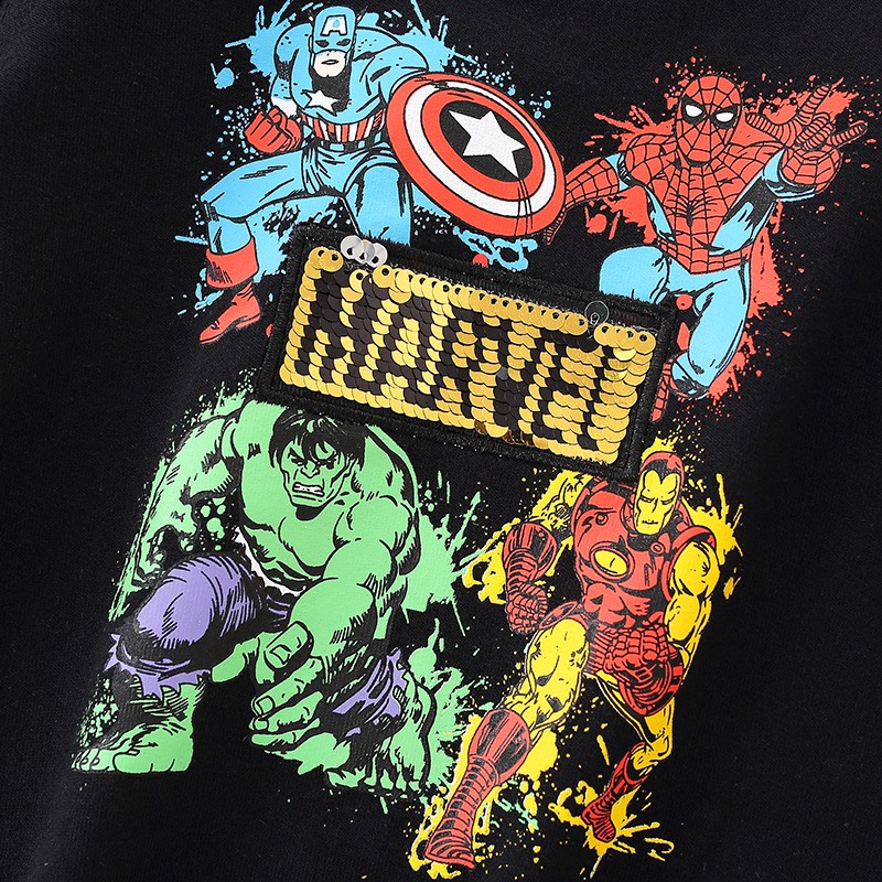 Áo nỉ Malwee đen Marvel MW7664 cho bé trai 2-8 tuổi - Little Maven Official Store