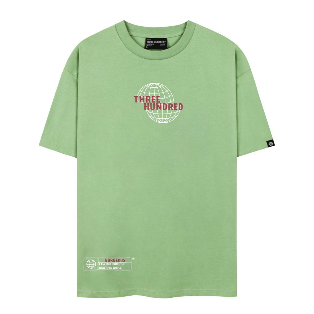 Áo Thun Xanh In Chữ The World Gorgeous Màu Đỏ Chất Liệu 100% Cotton Form Rộng Thoải Mái Unisex Nam Nữ