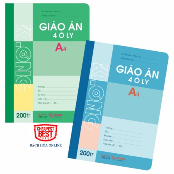 Giáo án 4 ô ly KLong-200 trang KL314