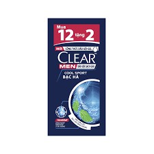 Dầu gội sạch gàu Clear Men cool sport bạc hà 5g (dây 12+2)