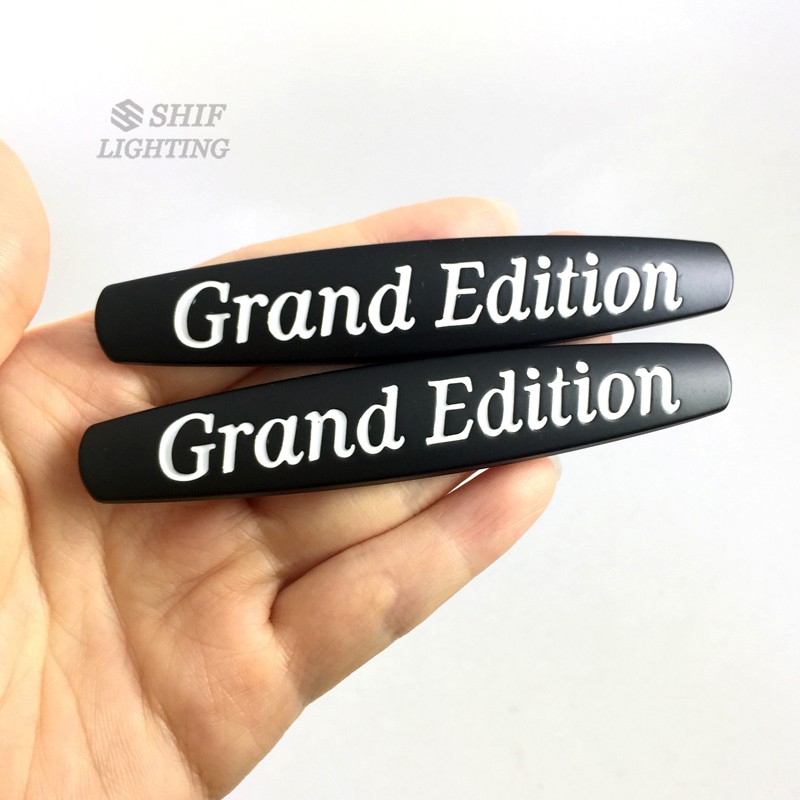 Set 2 logo kim loại dán trang trí xe hơi Mercedes