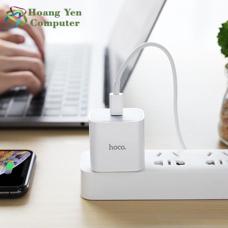 Bộ Sạc Nhanh 20W Cho IP,tablet Hoco C76 + Cáp Sạc TYPE C (QC3.0,PD 20W)-BH 1 Năm