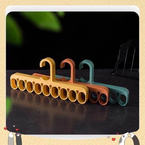 Móc phơi đồ treo quần áo 9 lỗ thông minh đa chức năng gấp gọn (kiểu mới)