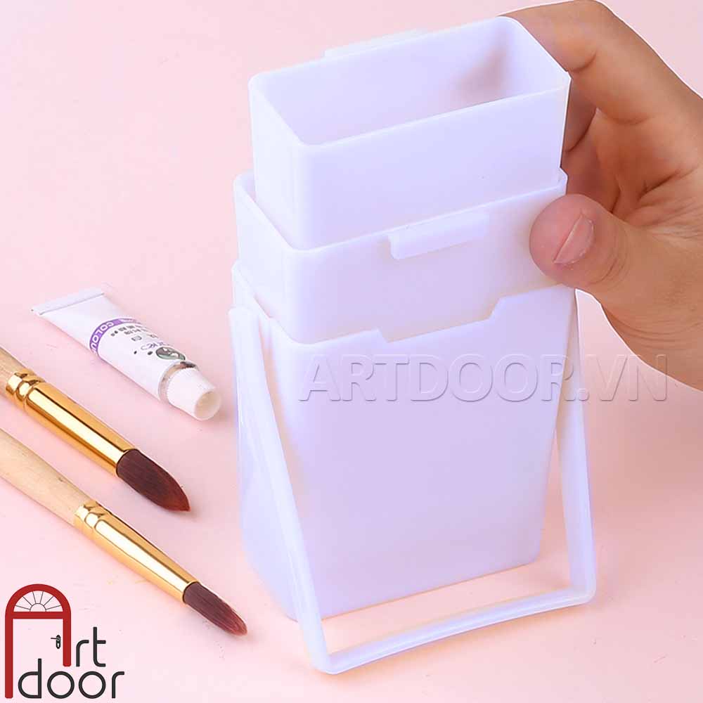 [ARTDOOR] Khay Xô rửa cọ HOLBEIN Mini gấp gọn (3 ngăn)