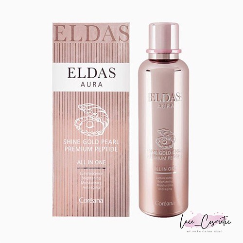 Tinh chất tế bào gốc Eldas Aura Coreana Shine Gold Pearl Premium Peptide 100ml - LACE COSMETIC