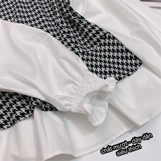 Áo peplum kẻ ziczac