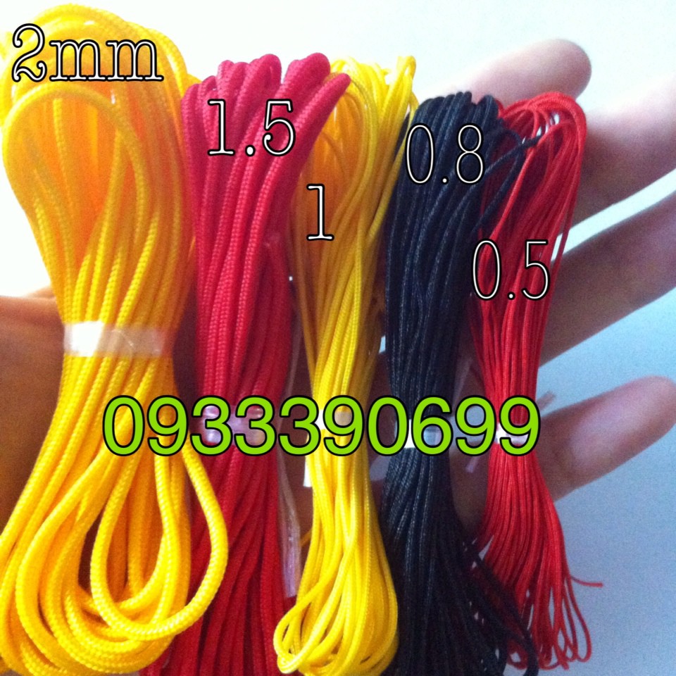 Dây dù paracord size 1mm-2mm (mẫu xịn) đan vòng nam nữ, phong thủy, có lõi rút