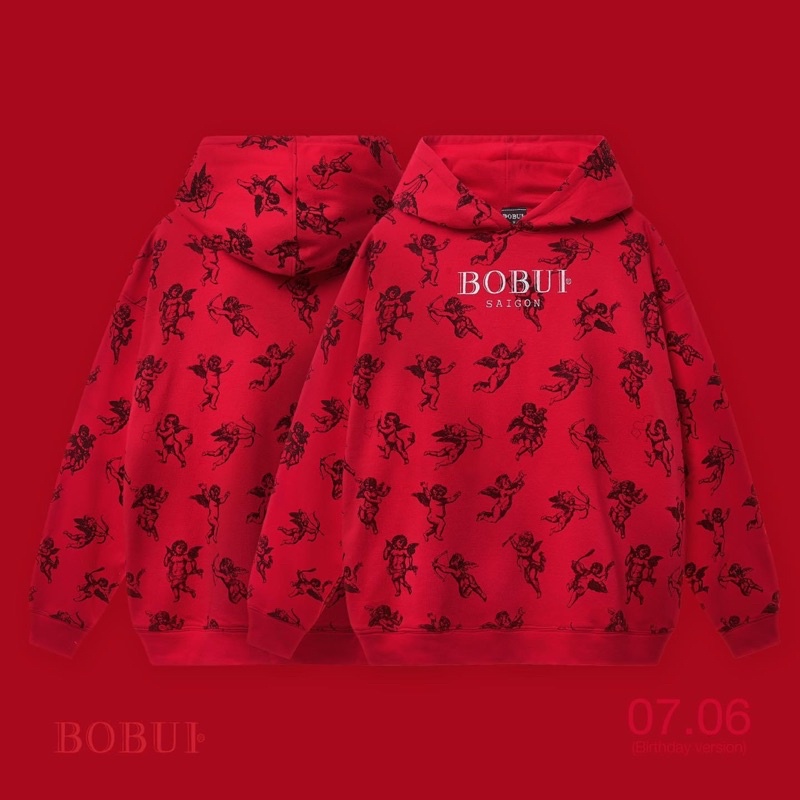 Hoodies BOBUI đỏ 100angel CHÍNH HÃNG
