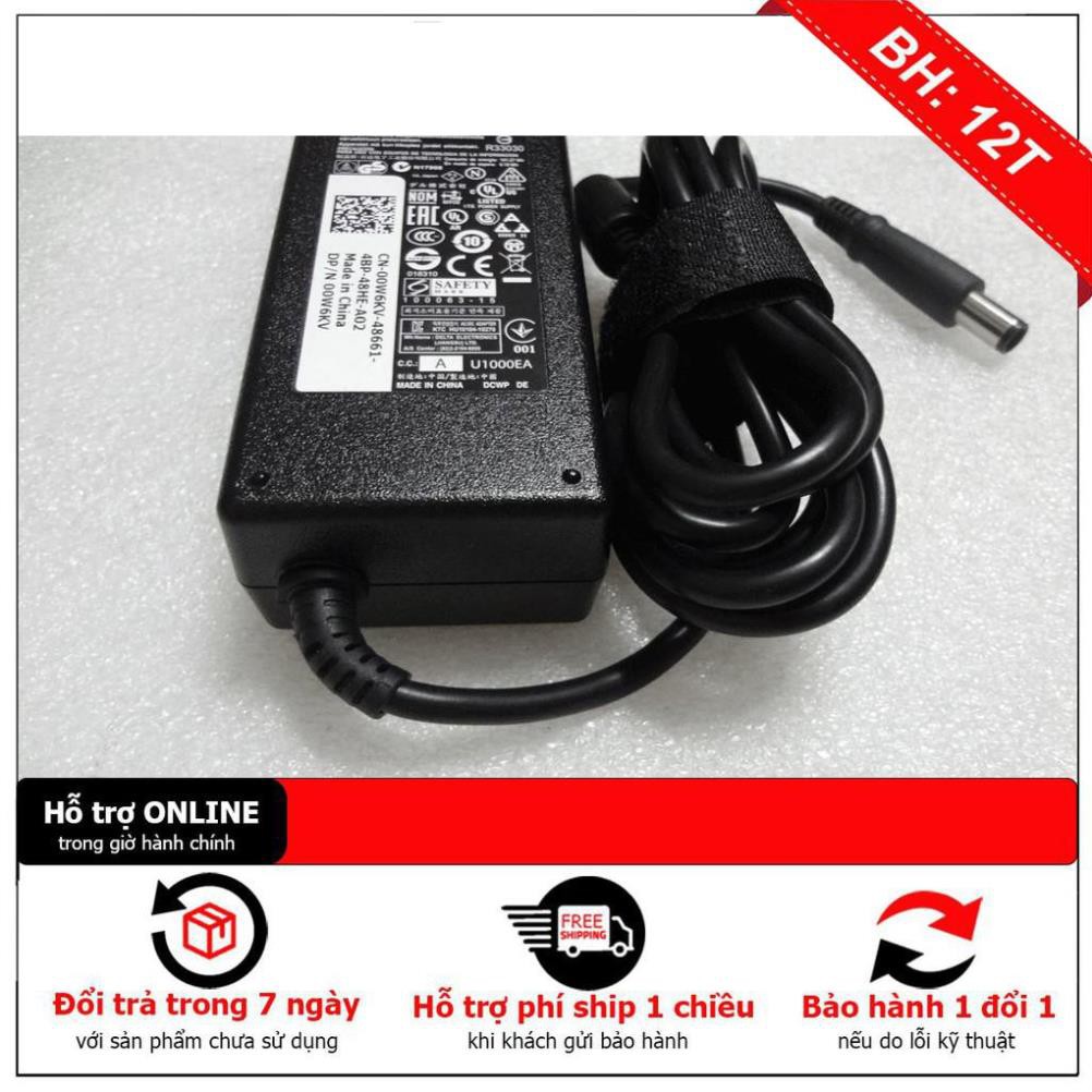 [BH12TH] Hàng Zin, Sac Laptop DELL 19.5V - 4.62A, Hình Chữ Nhật, Chân Kim To ZIN