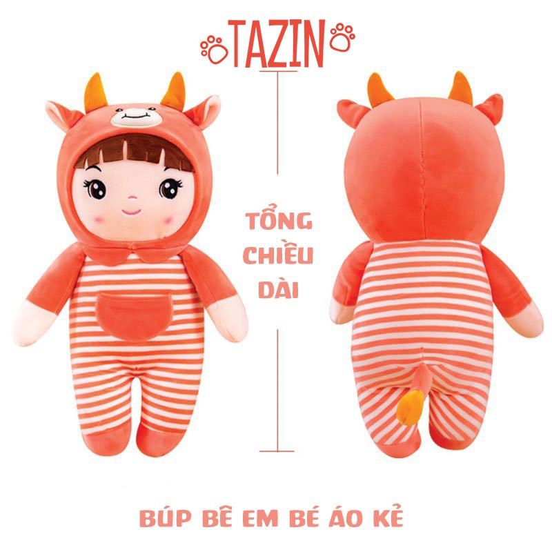 Búp bê em bé gái cute đáng yêu, búp bê nhồi bông cho bé cao cấp Tazin