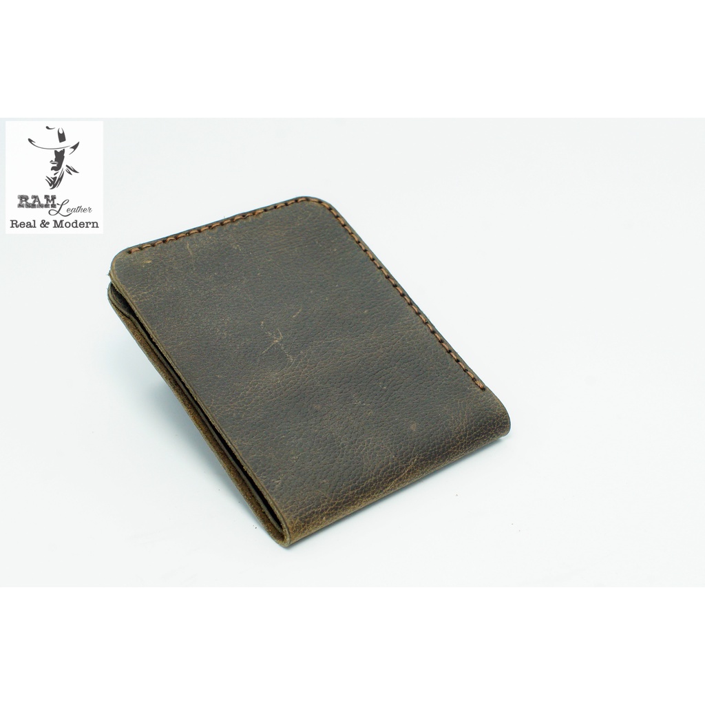Ví nam nữ RAM Leather SIMPLE handmade da bò cao cấp da bò nâu đất