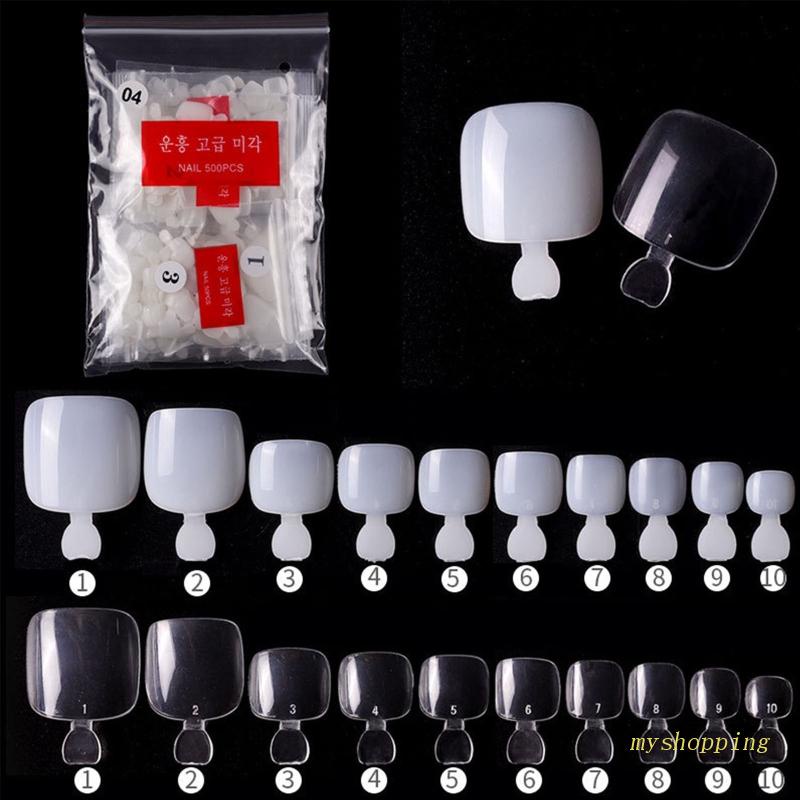 Bộ Móng Chân Giả Ngắn 10 Kích Thước Che Phủ Toàn Diện Dùng Để Trang Trí Móng Nghệ Thuật DIY