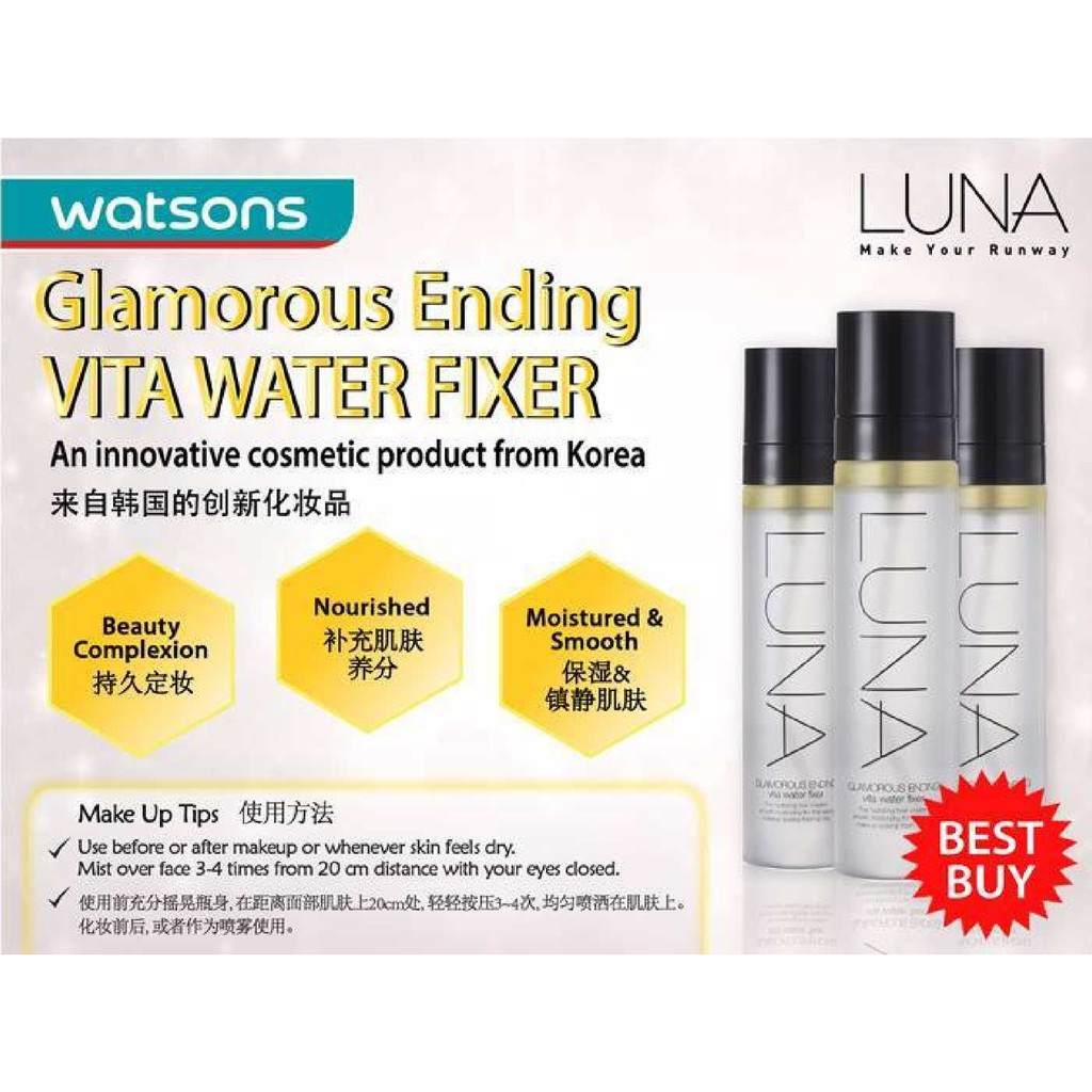 Xịt khoáng vitamin C khoá makeup LUNA VITA WATER FIXER (Hàn quốc)