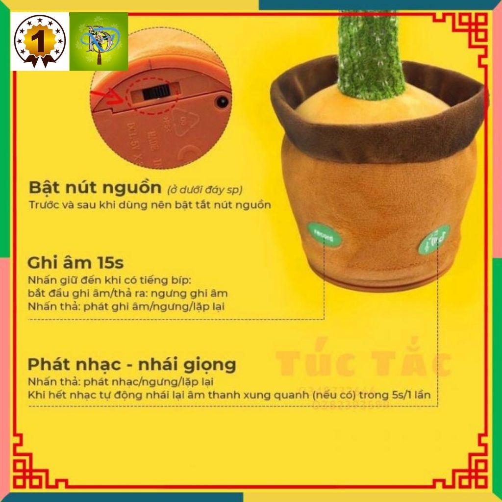 Xương rồng nhảy múa, cây xương rồng phát 120 bài hát Tiếng việt + nhại giọng nói siêu hót có đèn led.