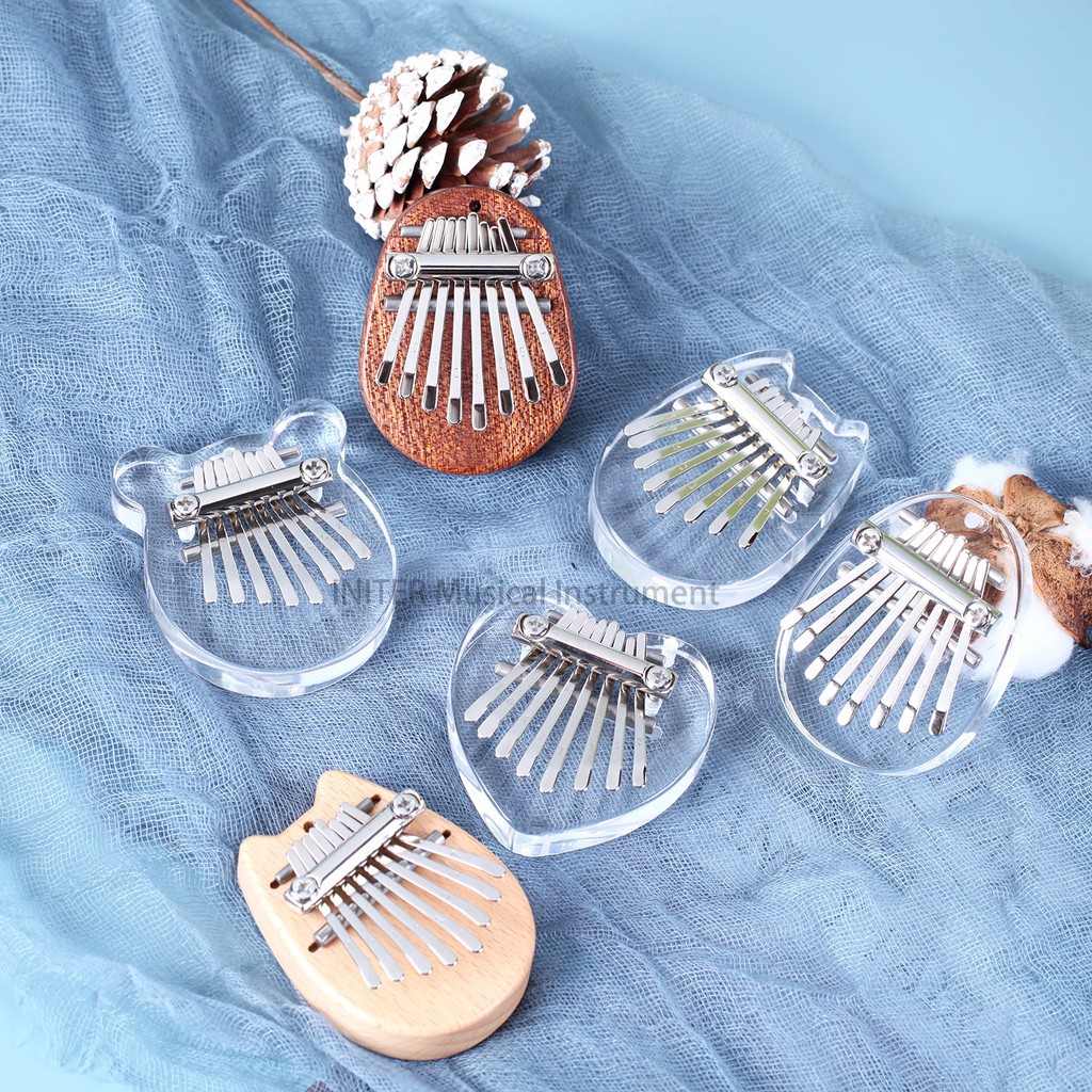 Đàn Kalimba 8 phím bằng gỗ/thủy tinh thiết kế xinh xắn