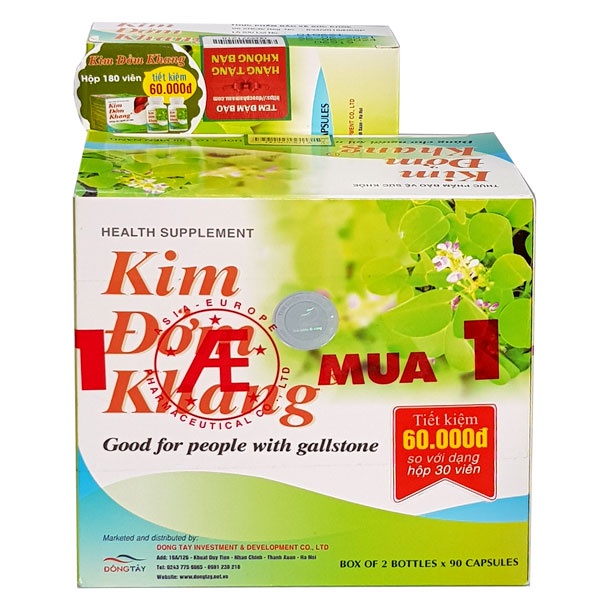 {Mua 1 tặng 1} Kim Đởm Khang – Hỗ trợ tăng cường sức khỏe gan mật, bài sỏi, ngăn hình thành sỏi (Hộp 180 viên)