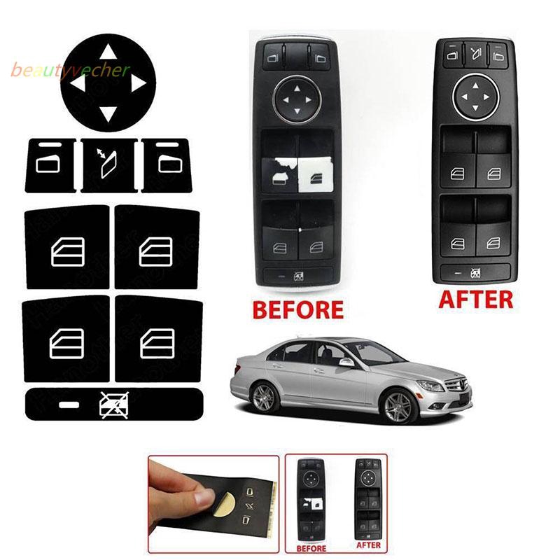 Bộ miếng dán ký hiệu thay thế cho nút điều khiển xe ô tô Mercedes Benz W204 C250 C300 C350
