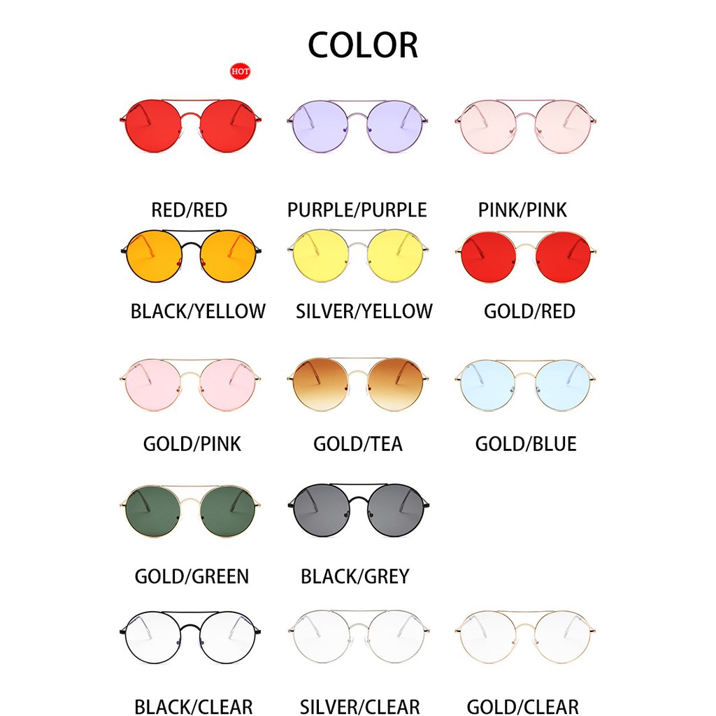 Kính mát gọng kim loại dạng tròn kiểu phi công mới dành cho nữ