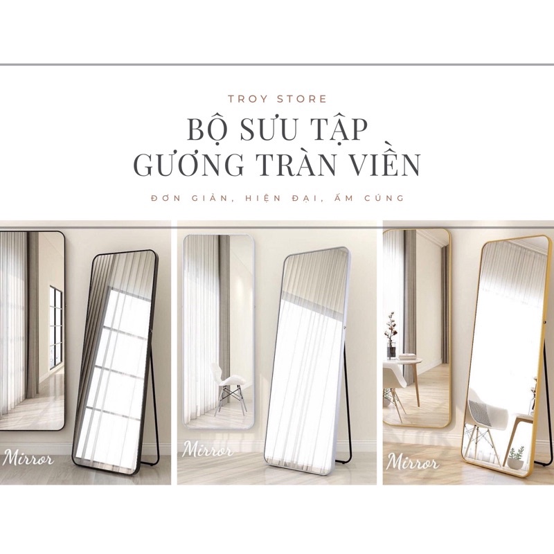 Gương Đứng Soi Toàn Than Tràn Viền Thép Tĩnh Điện Dùng Cho decor nhà và chụp ảnh
