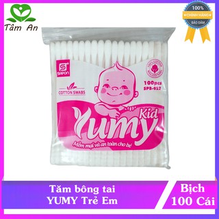 Tăm bông Yumy Trẻ em ⚡ Chính Hãng ⚡ Giúp vệ sinh tai cho bé, sạch sẽ không gây khó chịu - Bịch 100 Que