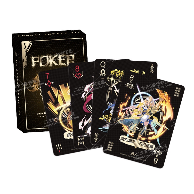Bộ bài tây poker tú lơ khơ Honkai Impact 52 lá anime game quà tặng độc đáo