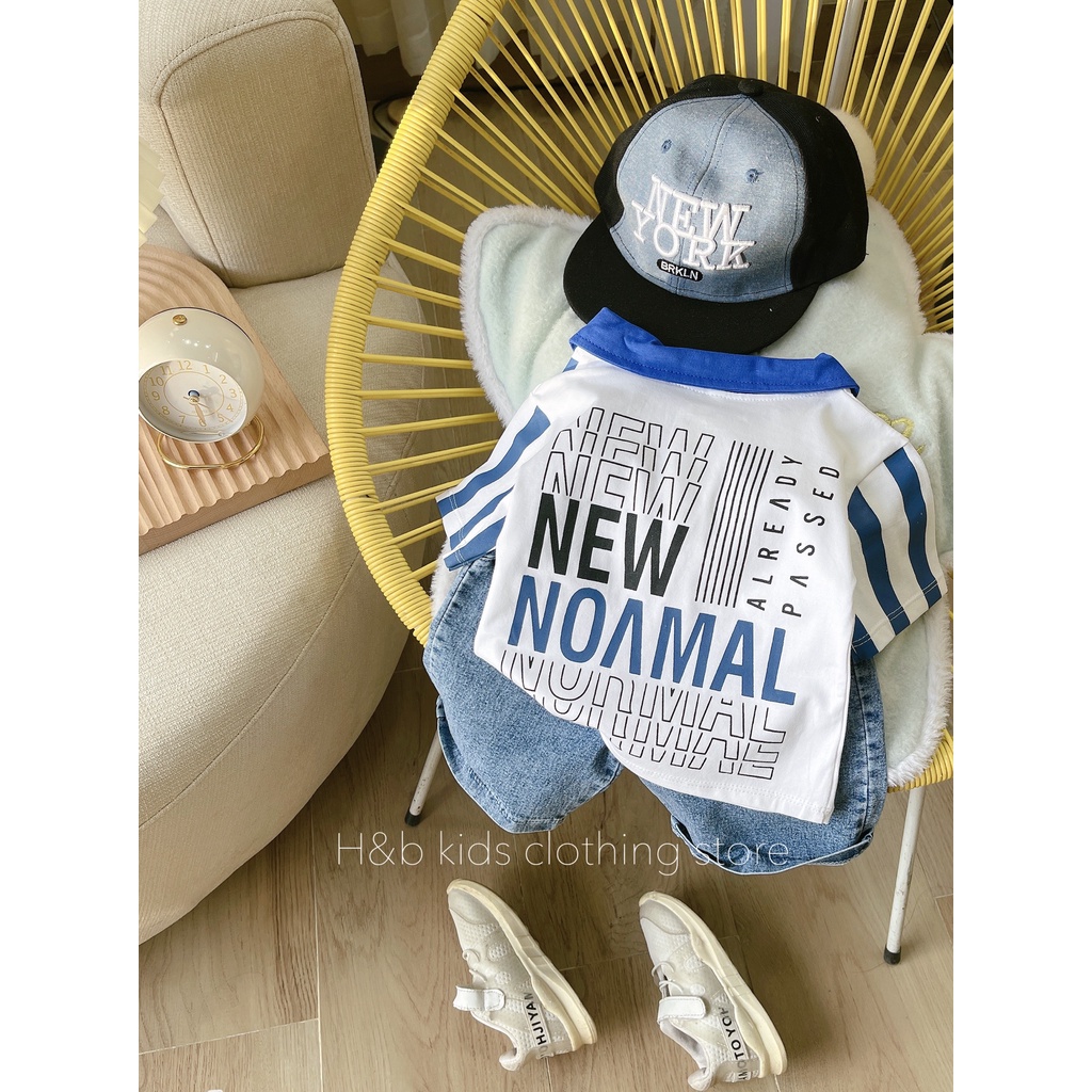 Bộ quần áo polo bé trai kiểu dáng Hàn Quốc, Set bộ bé trai diện đi học đi chơi năng động dễ thương BKS566